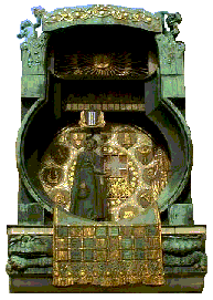 L'horloge Ankeruhr sur la place Hoher Markt